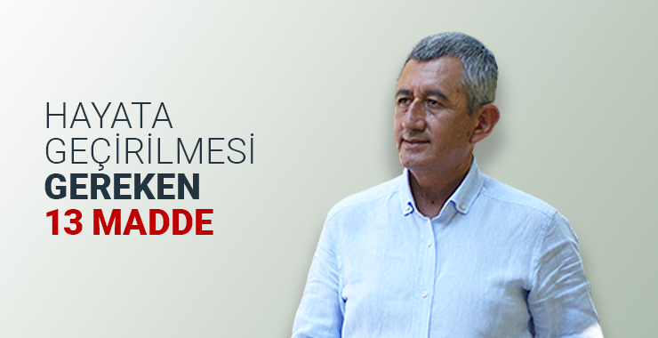 Hayata geçirilmesi gereken 13 madde